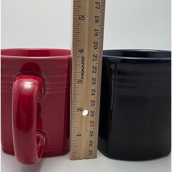 Homer Laughlin Red and Cobalt Blue Fiesta Mugs Set of 4 - Picture 11 of 11